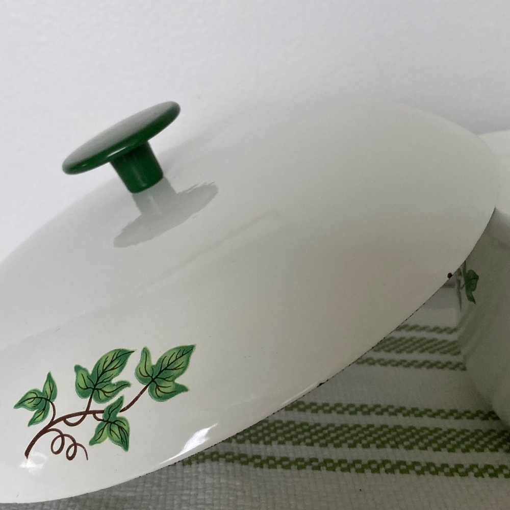 Vintage Green Ivy PRIZER-WARE 2 QT Cast Iron Casserole Dish w/ Cover Lid - Picture 13 of 14